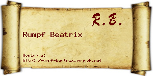 Rumpf Beatrix névjegykártya